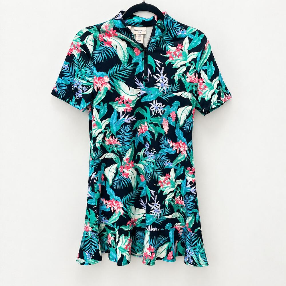 Tommy Bahama Golf Dress M Tropical Leaves Tennis Vacation Preppy Athleisure
